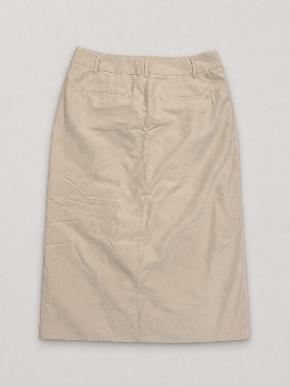 RW&CO Beige Linen Blend Midi Pencil Skirt Front Slit Lined Women's Size 6 - Picture 4 of 6